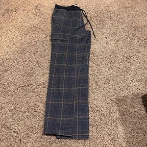 Plaid Drawstring Trousers